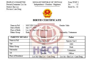 Dich Thuat Giay Khai Sinh