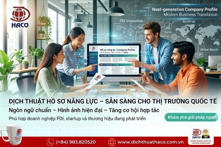 Dịch thuật hồ sơ năng lực công ty (Profile/Brochure) – Chuẩn chuyên nghiệp, nâng tầm thương hiệu 1 Dịch thuật hồ sơ năng lực công ty (Profile/Brochure)