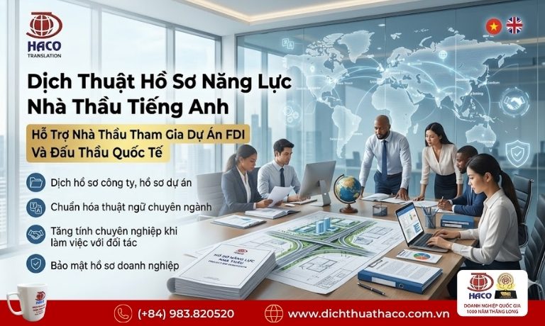 Dịch Thuật Hồ Sơ Năng Lực Nhà Thầu Tiếng Anh Uy Tín | HACO 4 Dịch Thuật Hồ Sơ Năng Lực Nhà Thầu Tiếng Anh