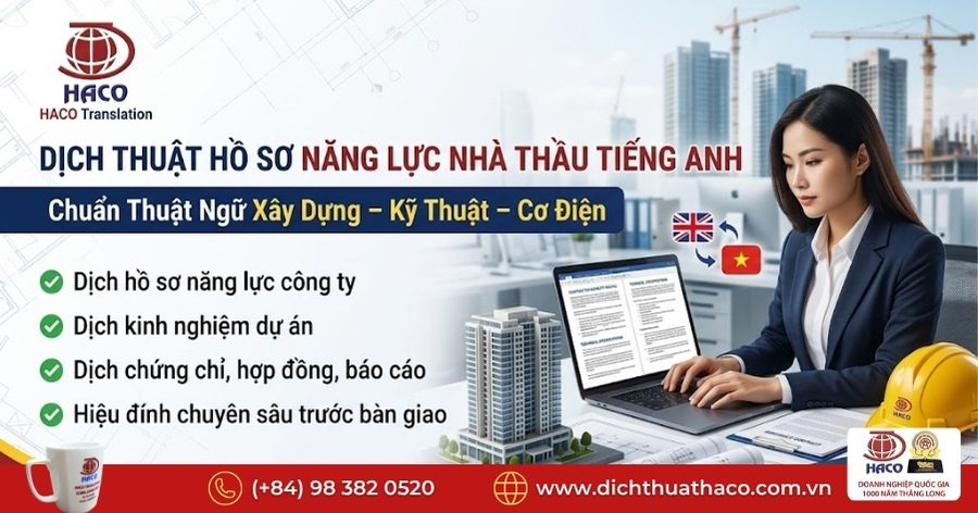 Dịch Thuật Hồ Sơ Năng Lực Nhà Thầu Tiếng Anh