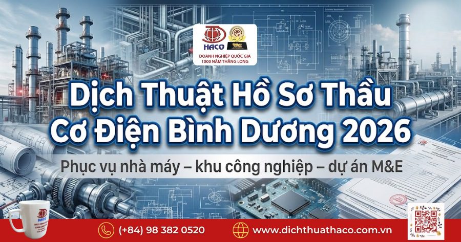Dịch thuật hồ sơ thầu cơ điện Bình Dương