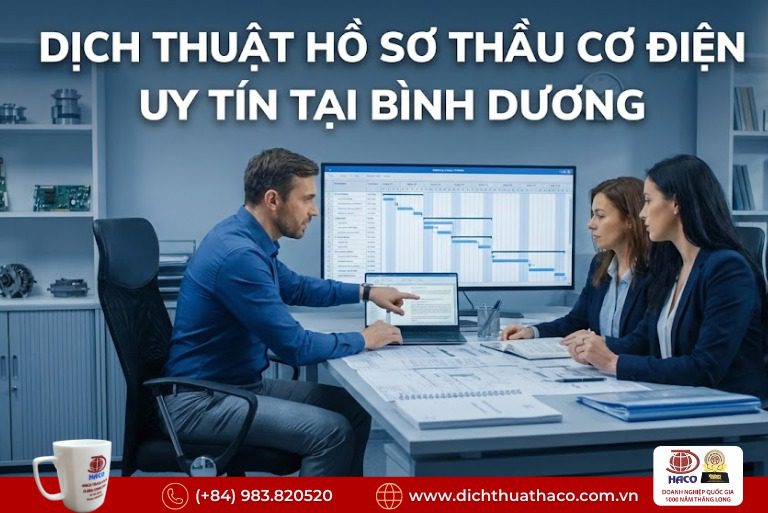 Dịch thuật hồ sơ thầu cơ điện Bình Dương