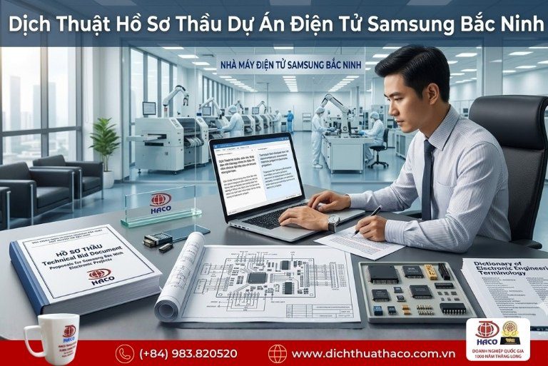 Dịch thuật hồ sơ thầu dự án điện tử Samsung Bắc Ninh