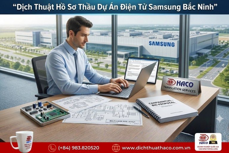 Dịch thuật hồ sơ thầu dự án điện tử Samsung Bắc Ninh