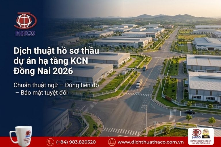 Dịch thuật hồ sơ thầu dự án hạ tầng KCN Đồng Nai