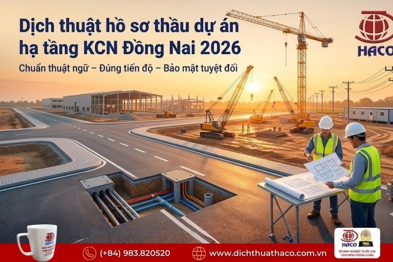 Dịch thuật hồ sơ thầu dự án hạ tầng KCN Đồng Nai