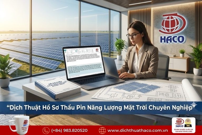 Dịch thuật hồ sơ thầu pin năng lượng mặt trời chuyên nghiệp