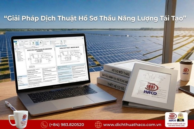 Dịch thuật hồ sơ thầu pin năng lượng mặt trời chuyên nghiệp