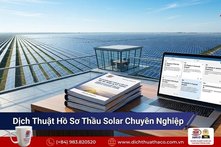 Dịch thuật hồ sơ thầu pin năng lượng mặt trời chuyên nghiệp