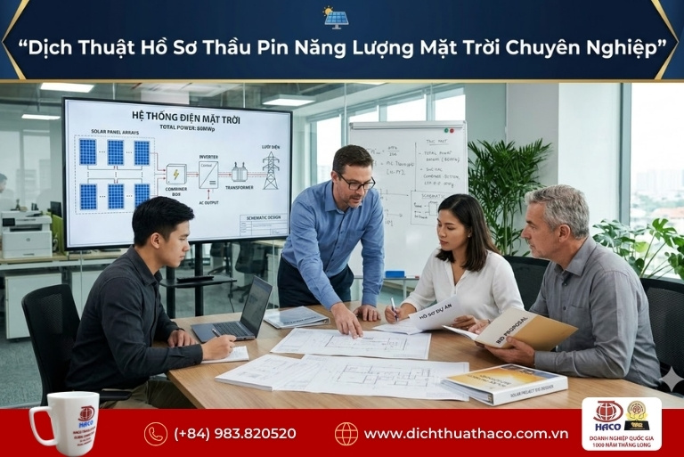 Dịch thuật hồ sơ thầu pin năng lượng mặt trời chuyên nghiệp
