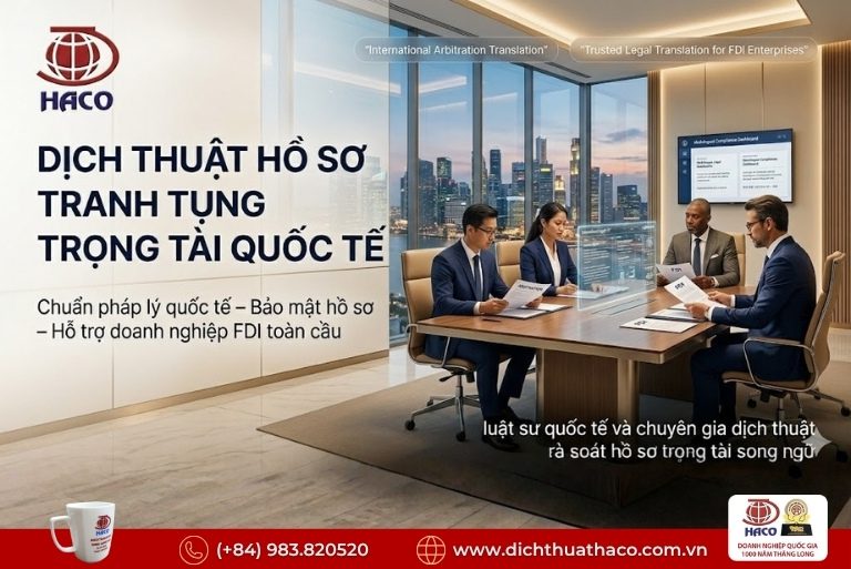 Dịch thuật hồ sơ tranh tụng trọng tài quốc tế