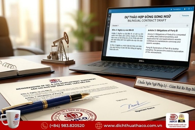 Dịch thuật hợp đồng cung ứng vật tư dầu khí