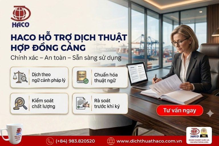 Dịch thuật hợp đồng dịch vụ cảng
