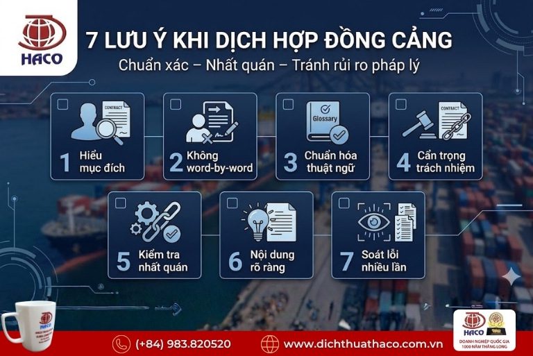 Dịch thuật hợp đồng dịch vụ cảng