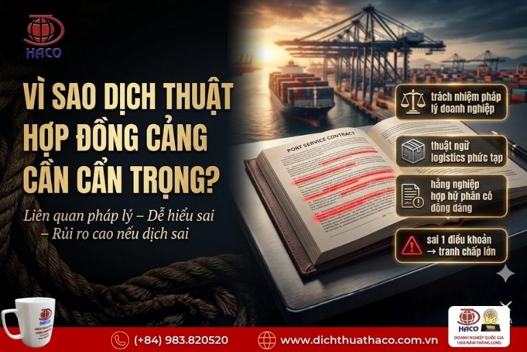 Dịch thuật hợp đồng dịch vụ cảng