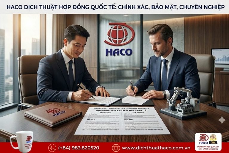 Dịch thuật hợp đồng mua bán máy móc quốc tế tại Đồng Nai