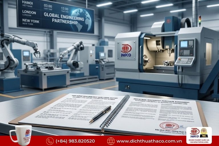 Dịch thuật hợp đồng mua bán máy móc quốc tế tại Đồng Nai
