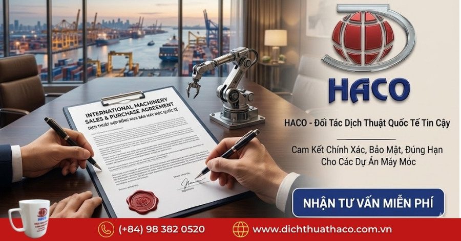 Dịch thuật hợp đồng mua bán máy móc quốc tế tại Đồng Nai