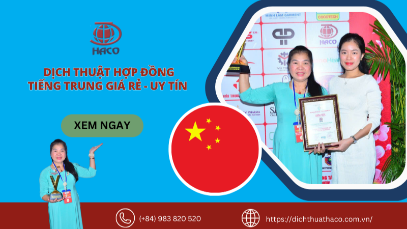 Dịch Thuật Hợp Đồng Tiếng Trung Giá Rẻ Uy Tín 🏆 Dịch Thuật Haco