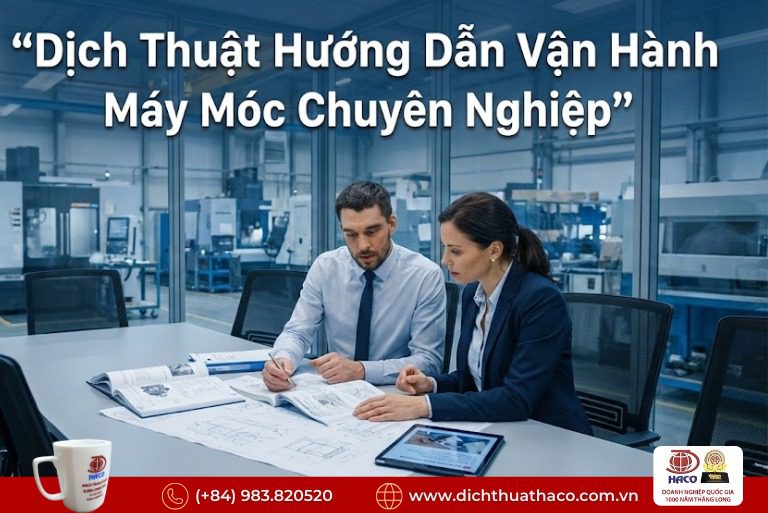 Dịch thuật hướng dẫn vận hành máy móc Bình Dương