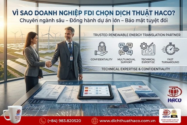 Dịch thuật năng lượng tái tạo FDI