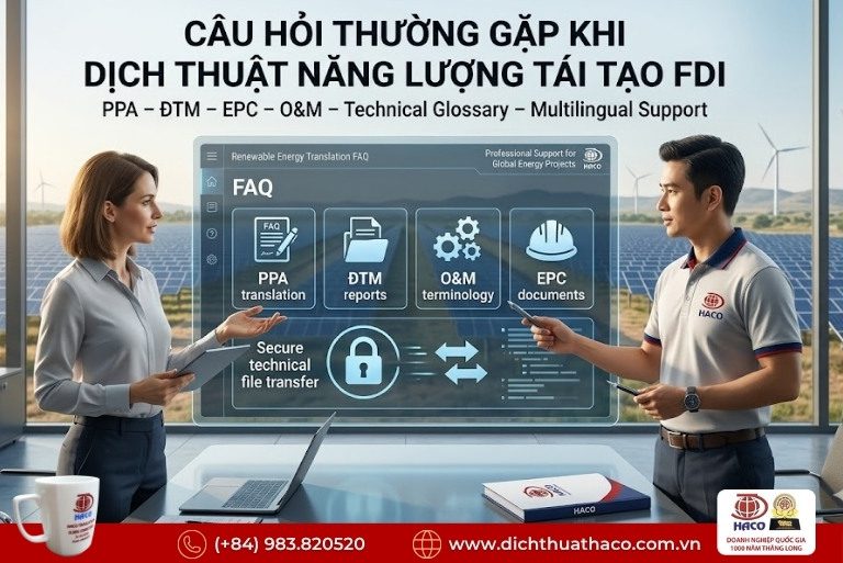 Dịch thuật năng lượng tái tạo FDI