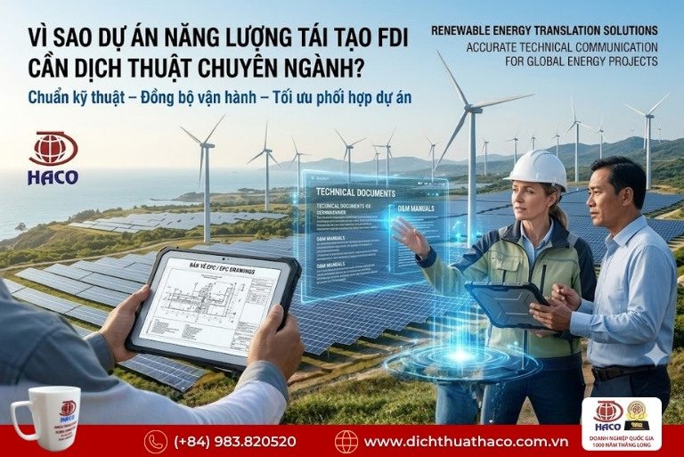 Dịch thuật năng lượng tái tạo FDI
