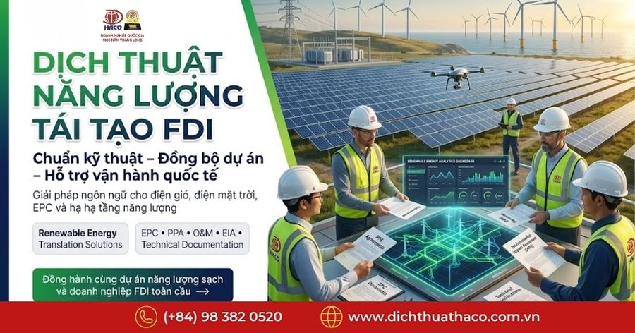 Dịch thuật năng lượng tái tạo FDI