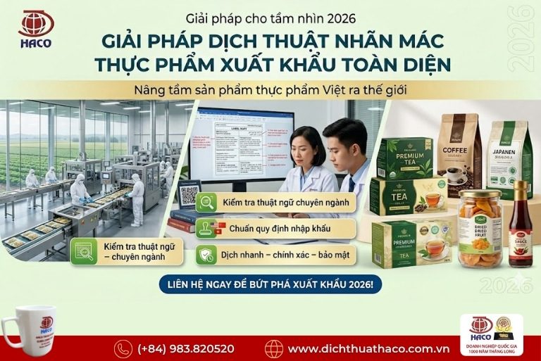 Dịch thuật nhãn mác thực phẩm xuất khẩu