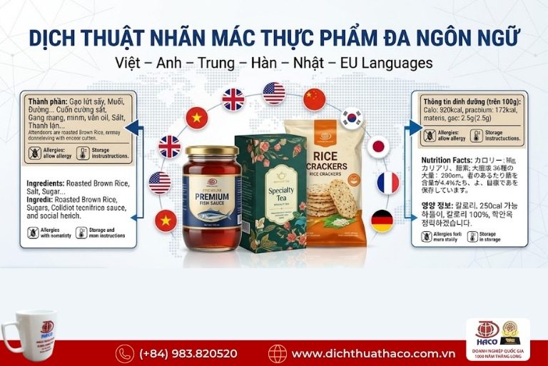 Dịch thuật nhãn mác thực phẩm xuất khẩu