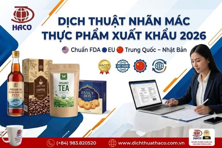 Dịch thuật nhãn mác thực phẩm xuất khẩu