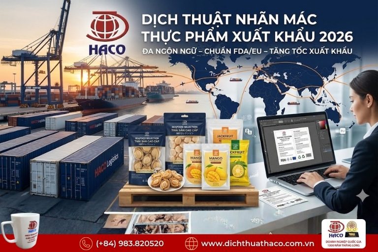 Dịch thuật nhãn mác thực phẩm xuất khẩu