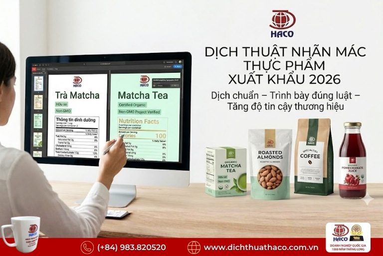 Dịch thuật nhãn mác thực phẩm xuất khẩu