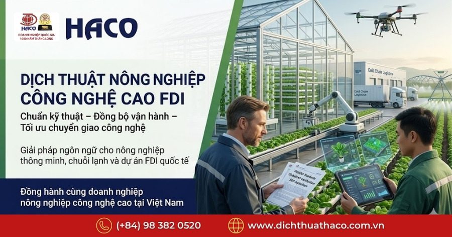 Dịch thuật nông nghiệp công nghệ cao FDI