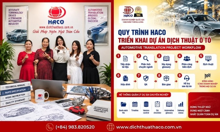 Dịch Thuật Ô Tô & Linh Kiện Ô Tô Chuyên Ngành | HACO 5 dich thuat o to linh kien o to 6