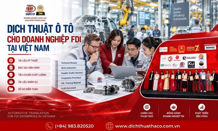 Dịch Thuật Ô Tô & Linh Kiện Ô Tô Chuyên Ngành | HACO 4 dich thuat o to linh kien o to 7