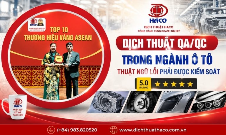 Dịch Thuật Ô Tô & Linh Kiện Ô Tô Chuyên Ngành | HACO 6 dich thuat o to linh kien o to 8