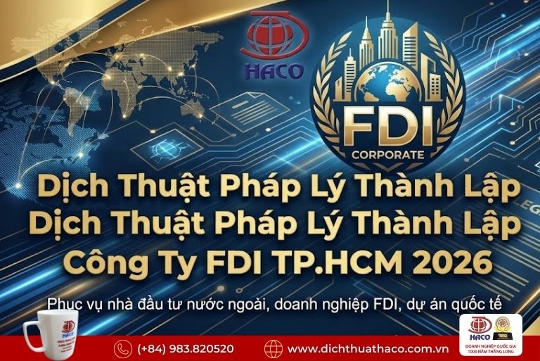 Dịch thuật pháp lý thành lập công ty FDI TP.HCM