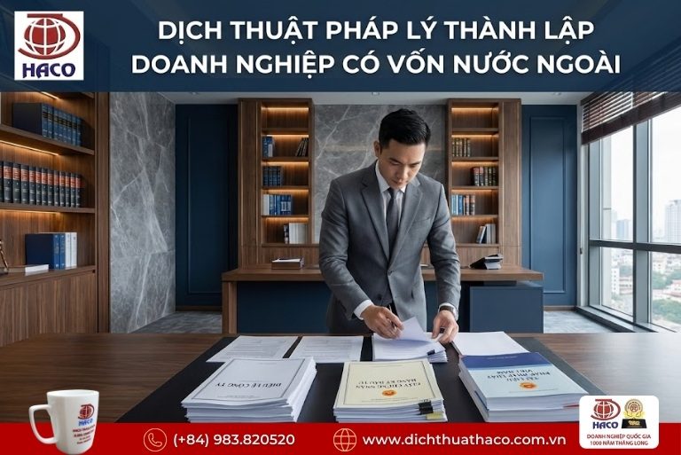 Dịch thuật pháp lý thành lập công ty FDI TP.HCM