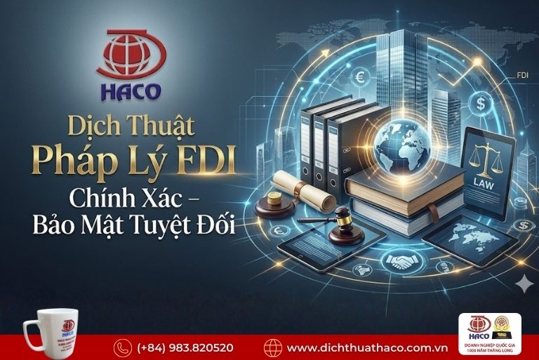 Dịch thuật pháp lý thành lập công ty FDI TP.HCM