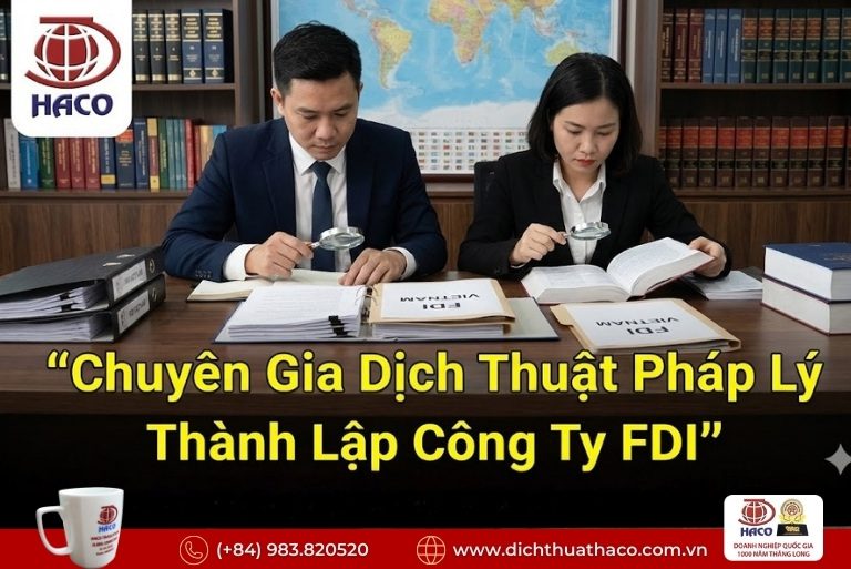 Dịch thuật pháp lý thành lập công ty FDI TP.HCM