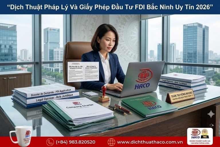 Dịch thuật pháp lý và giấy phép đầu tư FDI Bắc Ninh