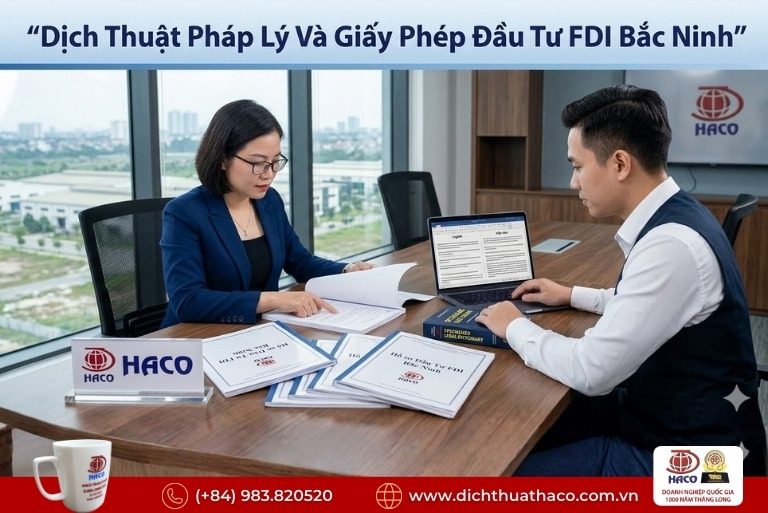 Dịch thuật pháp lý và giấy phép đầu tư FDI Bắc Ninh