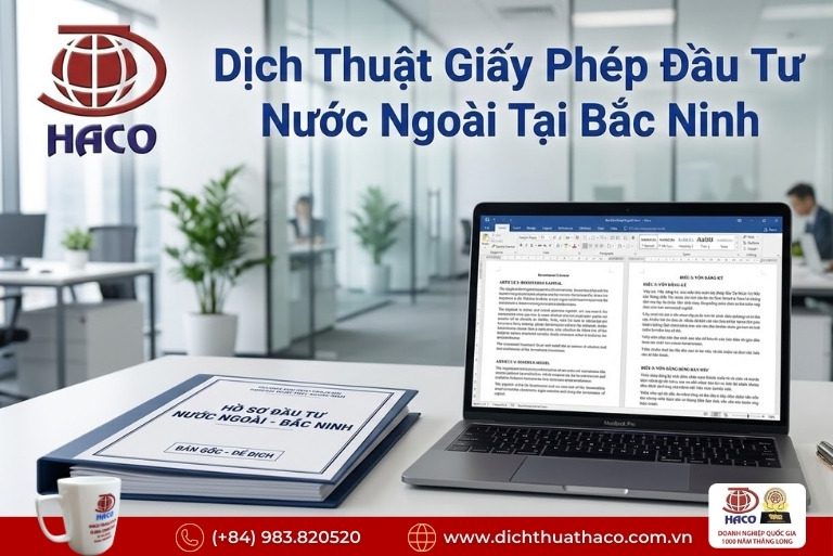 Dịch thuật pháp lý và giấy phép đầu tư FDI Bắc Ninh