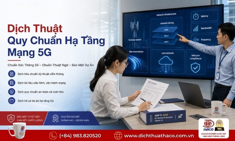 Dịch Thuật Quy Chuẩn Hạ Tầng Mạng Viễn Thông 5G