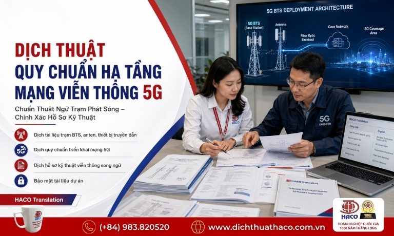 Dịch Thuật Quy Chuẩn Hạ Tầng Mạng Viễn Thông 5G