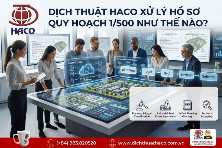Dịch thuật quy hoạch chi tiết 1/500