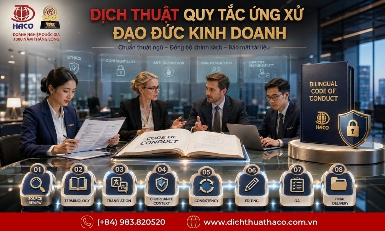 Dịch thuật quy tắc ứng xử đạo đức kinh doanh chuyên nghiệp, bảo mật 6 dich thuat quy tac ung xu dao duc kinh doanh 1