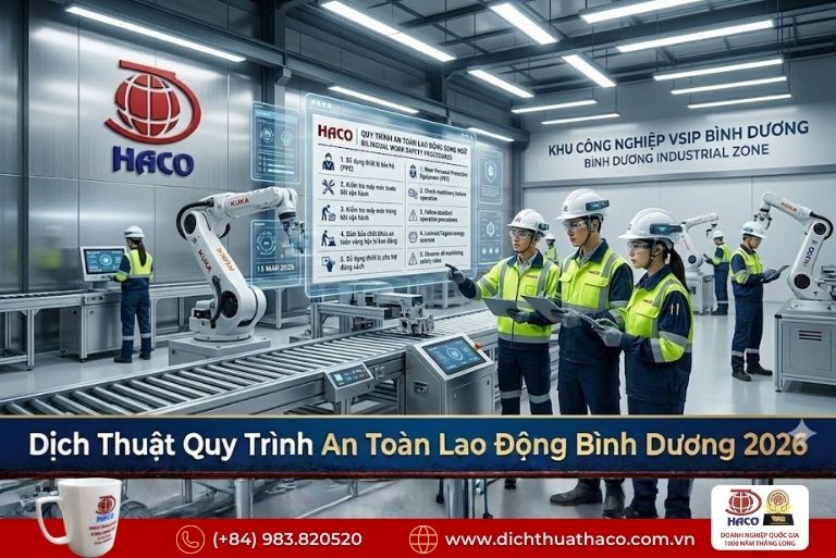 Dịch thuật quy trình an toàn lao động Bình Dương