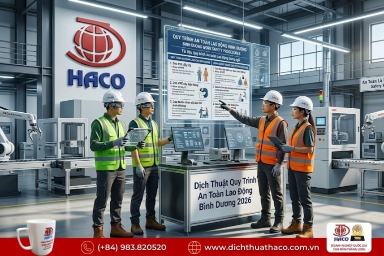 Dịch thuật quy trình an toàn lao động Bình Dương